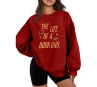 Sweats Femme Confortable, Sweat-Shirt décontracté Ample imprimé sans Capuche, col Ras du Cou, Manches Longues, Polaire Douce, vêtement d'intérieur pour Le Quotidien et Le Style Urbain