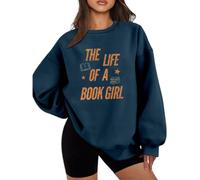 Sweats Femme Confortable, Sweat-Shirt décontracté Ample imprimé sans Capuche, col Ras du Cou, Manches Longues, Polaire Douce, vêtement d'intérieur pour Le Quotidien et Le Style Urbain