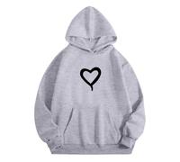 Sweats Garçon 10 Ans - Sweats À Capuche Et Sweat-Shirts pour Garçons Pull avec Imprimé Cœur Sweat À Capuche À Manches Longues avec Poche Parfait pour Une Tenue Décontractée Et Un (Grey 6-7 Years)