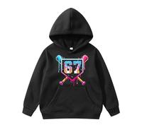 Sweats Garçon 6 Ans - À Capuche pour Idéal pour Les Fêtes De Fin D'Année Ce Pull en Polaire Douce Et Chaude À Manches Longues Est Parfait pour Une Tenue d'hiver Décontractée (Black 8-9 Years)