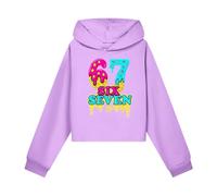 Sweats GarçOn,Pull Enfant Garcon,Sweat à Capuche Court pour Filles avec imprimé Tendance, idéal pour Les vêtements décontractés et Les activités de Plein air. (Purple, 15-16 Years)