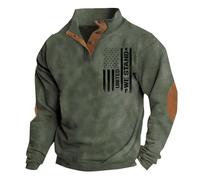 Sweats Homme avec Motif Veste Sweat Homme sans Capuche Sweatshirt Col Montant Sweat-Shirt Bouton Loungewear Nouveau Haut Imprimé Hauts Mi Saison Top Simple Tunique Outdoor Tops Casual Tunique