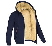 Sweats Homme Polaire Sweat à Capuche Veste avec Zippée Hiver Chaud Épaisse Sherpa Manches Longues Manteaux Poche Zippée Blouson Thermique Casual Travail Sport Sweat