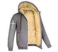 Sweats Homme Polaire Sweat à Capuche Veste avec Zippée Hiver Chaud Épaisse Sherpa Manches Longues Manteaux Poche Zippée Blouson Thermique Casual Travail Sport Sweat