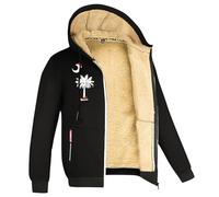 Sweats Homme Polaire Sweat à Capuche Veste avec Zippée Hiver Chaud Épaisse Sherpa Manches Longues Manteaux Poche Zippée Blouson Thermique Casual Travail Sport Sweat
