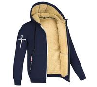 Sweats Homme Polaire Sweat à Capuche Veste avec Zippée Hiver Chaud Épaisse Sherpa Manches Longues Manteaux Poche Zippée Blouson Thermique Casual Travail Sport Sweat