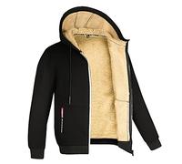 Sweats Homme Polaire Sweat à Capuche Veste avec Zippée Hiver Chaud Épaisse Sherpa Manches Longues Manteaux Poche Zippée Blouson Thermique Casual Travail Sport Sweat