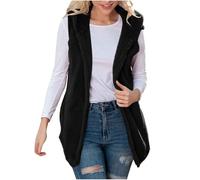 Sweats pour Femme,Sweat-Shirt décontracté de Couleur Unie pour Femme Gilet sans Manches Gilet à Capuche en Peluche Polaire Double Face avec Poches Veste adaptée aux vêtements froids d'hiver