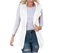 Sweats pour Femme,Sweat-Shirt décontracté de Couleur Unie pour Femme Gilet sans Manches Gilet à Capuche en Peluche Polaire Double Face avec Poches Veste adaptée aux vêtements froids d'hiver