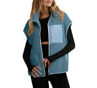 Sweats pour Femme, Veste Gilet Chaude sans Manches en Peluche pour Femme Veste Pull décontractée résistante au Froid de Couleur Unie adaptée à l'automne et à l'hiver