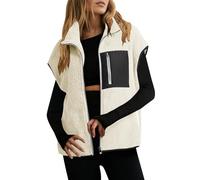 Sweats pour Femme, Veste Gilet Chaude sans Manches en Peluche pour Femme Veste Pull décontractée résistante au Froid de Couleur Unie adaptée à l'automne et à l'hiver