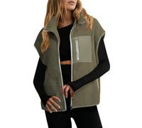 Sweats pour Femme, Veste Gilet Chaude sans Manches en Peluche pour Femme Veste Pull décontractée résistante au Froid de Couleur Unie adaptée à l'automne et à l'hiver