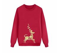 Sweats pour toute la famille - Pull à manches longues, tenue festive parent-enfant avec imprimé, col rond, vêtements de sport confortables pour toute la famille - Pour des moments inoubliables, rouge