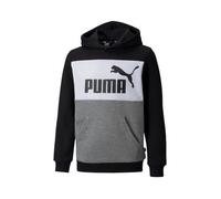 Sweats PUMA Ess Block Hoodie FL B JR Gris,Blanc,Noir S
