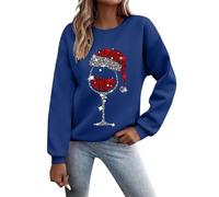 Sweats sans Capuche Femme Veste Polaire Hauts Polaires Décontractés avec Poches Imprimés De Noël Festival Noel Col Rond Sweatshirt Homme Automne Hiver Chaud Sweat Unisex Poche Kangourou