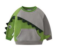 Sweats Sans Capuche GarçOn Automne Et Hiver 1-10 Ans Sweat Enfant GarçOn Mignon Dinosaures Conception Pullover La Mode DéContracté Correspondance Des Couleurs Hauts Manches Longues (Green, 9-10 ans)