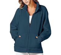 Sweats surdimensionnés pour Femmes à Manches Longues Zip Up Fashion Sweat à la Mode Vestes Pulls Vêtements Confortables Sweats Graphiques Roses pour Femmes