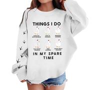 Sweats Tendance pour Filles,Sport Loisir Casual T-Shirts Col Rond Pull Mignon Sweat Enfiler et Poche Vêtement Printemps Automne Décontracté Fashion Trendy Vêtements Mode Fille Ado 7-14 Ans