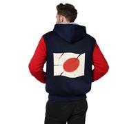 Sweats Zippés À Capuche Homme Japon Drapeau National Veste Polaire Décontracté Manches Longues Hauts Avec Poche Kangourou Style Classique Du Royaume-Uni Sweats De Travail