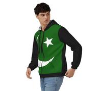 Sweats Zippés À Capuche Homme Pakistan Drapeau National Sweat Zippé À Capuche Haut Patchwork Manches Longues Sweat Zippé Hauts Décontractés Avec Poches Style Classique Du Royaume-Uni Sweats De Travail