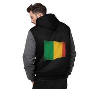Sweats Zippés À Capuche Mali Drapeau National Veste Polaire Manches Longues Sweatshirt Automne Hiver Thermique Hauts Avec Poches Style Classique Du Royaume-Uni Sweats De Travail