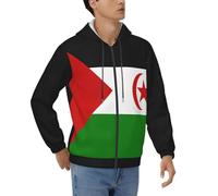 Sweats Zippés À Capuche Sahara Occidentalveste Polaire Manches Longues Sweatshirt Automne Hiver Thermique Hauts Avec Poches Style Classique Du Royaume-Uni Sweats De Travail