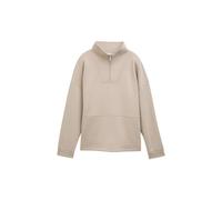 Sweatshirt 1/2 zip femme Tom Tailor Scuba Troyer Gris XS