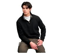 Superdry & Co Essential Serif Logo Sweat à demi-fermeture éclair, noir, Taille 3XL