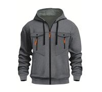 Sweatshirt à Capuche à col zippé Homme décontracté uni avec cordon de serrage manteaux de fitness de sport de plein air pour en Plein Air La Vie Quotidienne Hoodie Sweat Outdoor Basic Casual