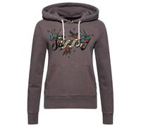 Sweatshirt à capuche à motif script de tatouage femme Superdry Gris XS