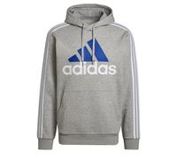 Adidas Sweat à capuche Essentials Fleece 3-Stripes Logo Homme Gris moyen chiné/Blanc S