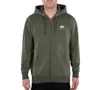 Alpha Industries Sweat zippé à capuche Basic petit logo Vert Taille M Homme