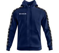 Sweatshirt à capuche bande full zip enfant Givova Bleu XS