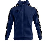 Sweatshirt à capuche bande full zip Givova Bleu 3XL