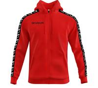 Sweatshirt à capuche bande full zip Givova Rouge M