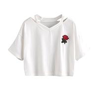 Sweatshirt à Capuche Court à La Mode des Femmes I Do Not Seek Lettre Imprimé Pullover Pas Cher Fashion Chemisier Fille Blouse Femme Hiver (S, B-Blanc)