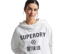 Sweatshirt à capuche court femme Superdry Blanc 38