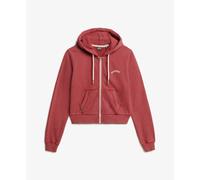 Superdry Essential Logo Cropped Full Zip Sweatshirt Rouge S Femme