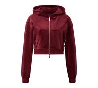 Sweatshirt à capuche crop avec poche kangourou femme QS Rouge XL