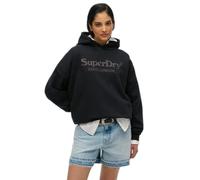 Superdry Venue Metallic Relaxed Hoodie Noir L Femme