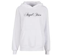 Sweatshirt à capuche duveteux femme Miss Tee Angel Face Blanc L