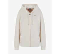 Sweatshirt à capuche EA7 Core Lady Full Zip blanc pur femme - L
