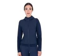 Sweatshirt à capuche en nylon et maille femme Equestro Bleu L