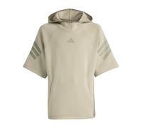 Adidas Future Icons 3 Stripes Short Sleeve Hoodie Beige 11-12 Years Enfants