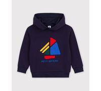 Sweatshirt à capuche enfant en coton à motif bateau Petit Bateau - bleu - Taille 3 ans 3A bleu marine