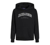 JACK & JONES Jjecaleb Varsity Sweat Hood Sn Jnr Garçon Sweatshirt à capuche, Noir, 176