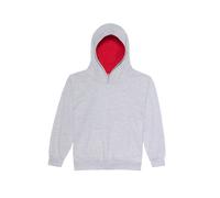 Sweatshirt Ã capuche enfant Just Hoods Varsity Gris 5/6 ans