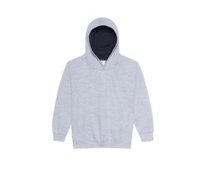 Sweatshirt Ã capuche enfant Just Hoods Varsity Gris 5/6 ans