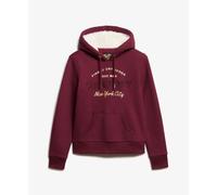 Sweatshirt Ã capuche et logo mÃ©tallisÃ© femme Superdry Luxe Violet XL