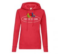 Sweatshirt Ã capuche femme Fruit of the Loom Vintage Logo Print Rouge S